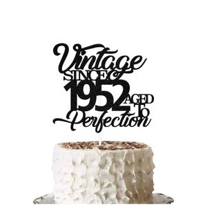 thumbnail image 2 of Kaoenla Vintage Since 1965 Aged To Perfection Cake Topper -Black Glitter Cake Topper-Celebrating 60th Birthday/60th Anniversary Party Decoration(60th... 2 of 13